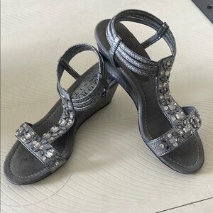 Gray Embellished Sandals